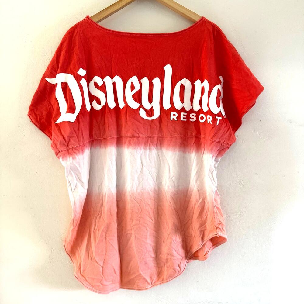 Disney Parks Spirit Jersey Disneyland Resort Red Ombre Short Sleeve Top Large